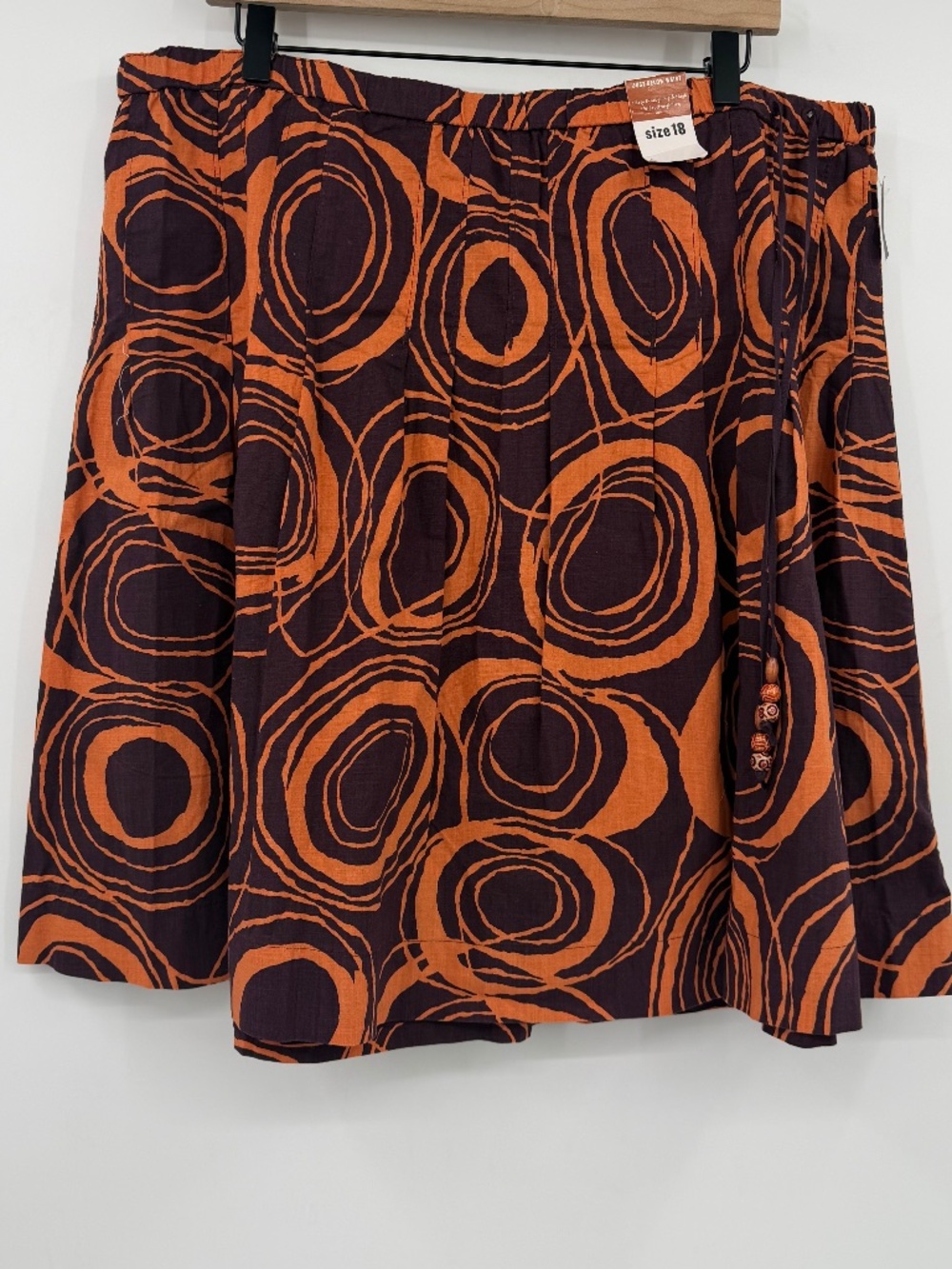 Old Navy Skirt Women 18 NEW Brown Pull On Pleated Low Waist Lined Skater Y2K